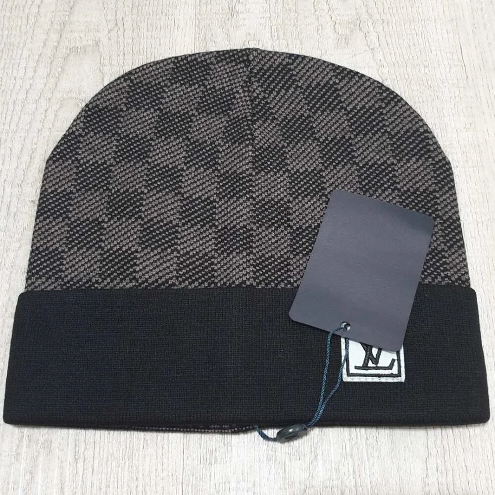 Beanie Hat Skull Cap Navy & Gray Fall Winter Fashion Unisex Casual Accessory